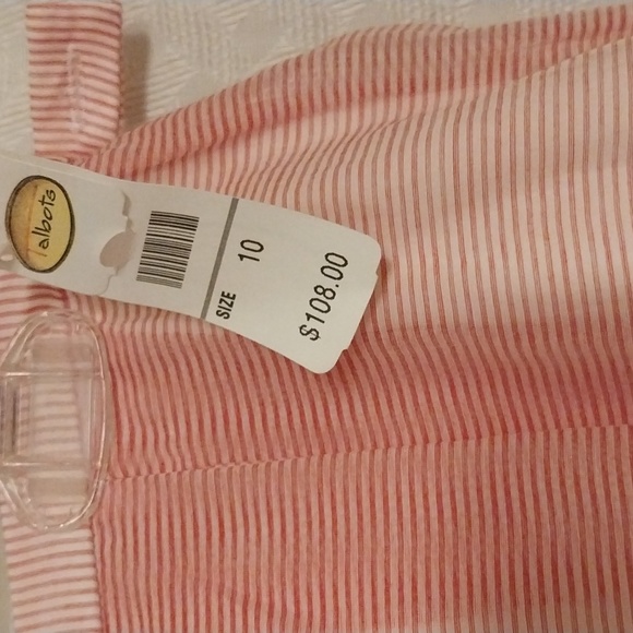 NWT Talbots skirt red and white lined size 10 very cute - Picture 2 of 6